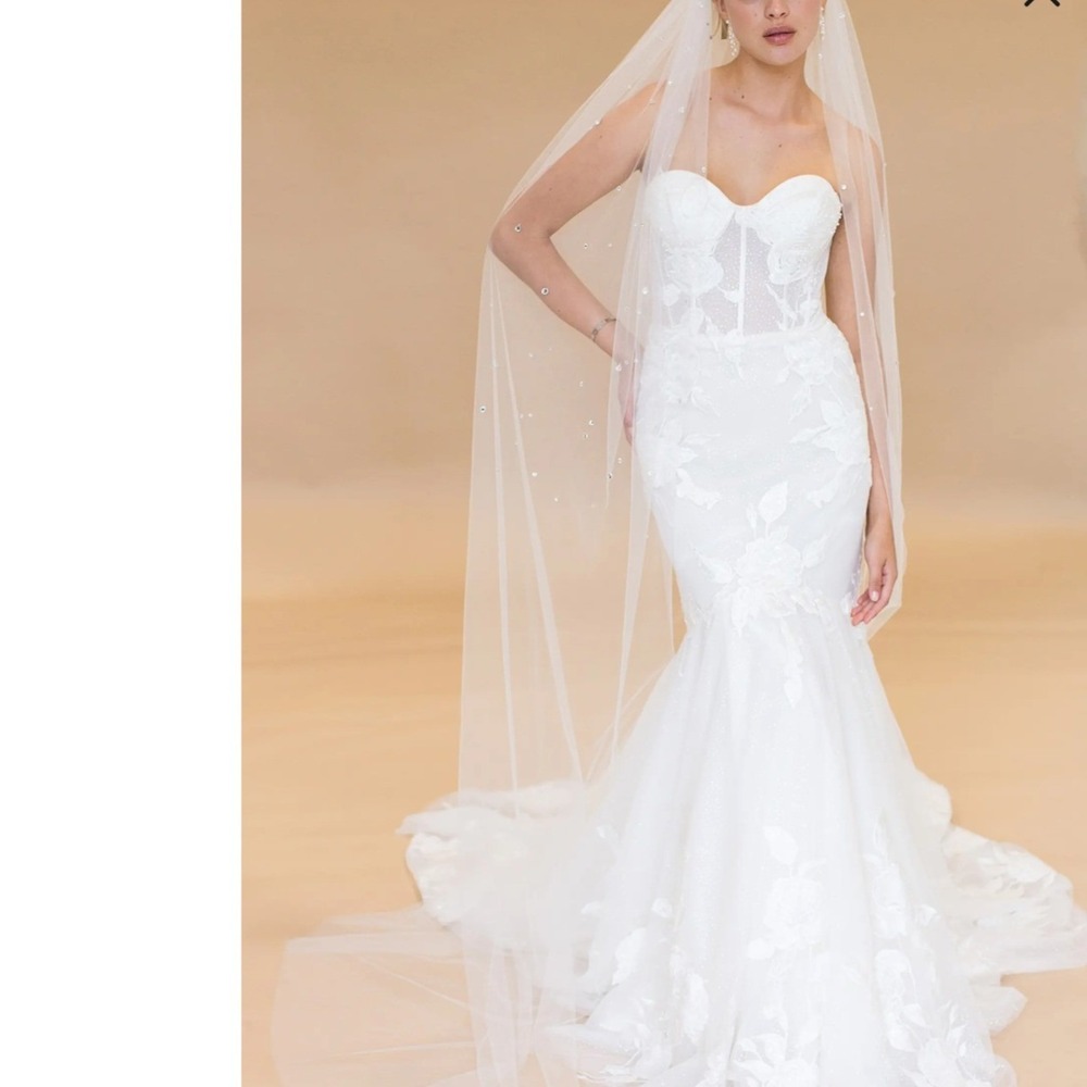 Brides & Hairpins Ottiline Crystal Cathedral Veil 108" Light Ivory 5054 Wedding